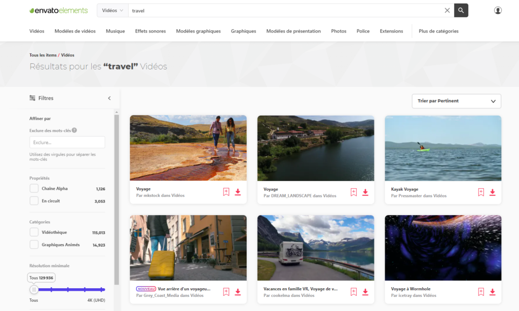 Envato vidéos libres de droits