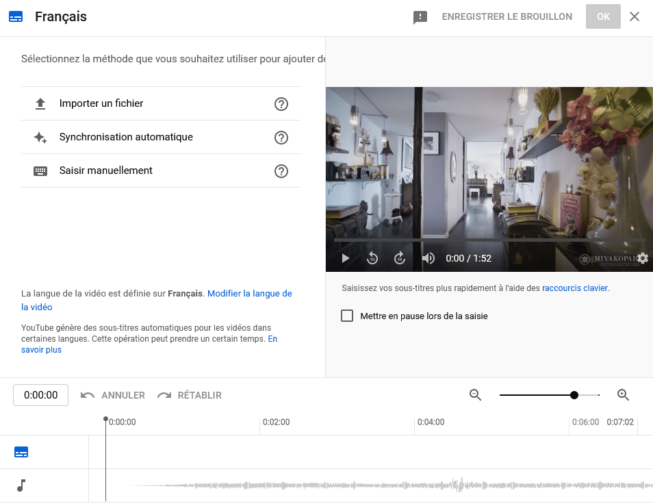 outil sous-titres youtube vidéo
