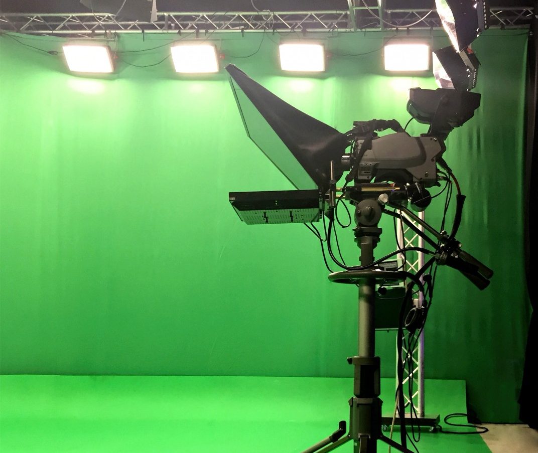 prompteur tournage fond vert