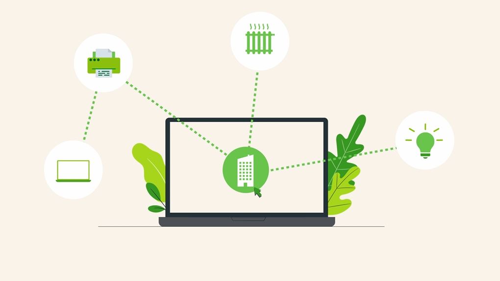 Capture d'écran avec un ordinateur et des pictogrammes