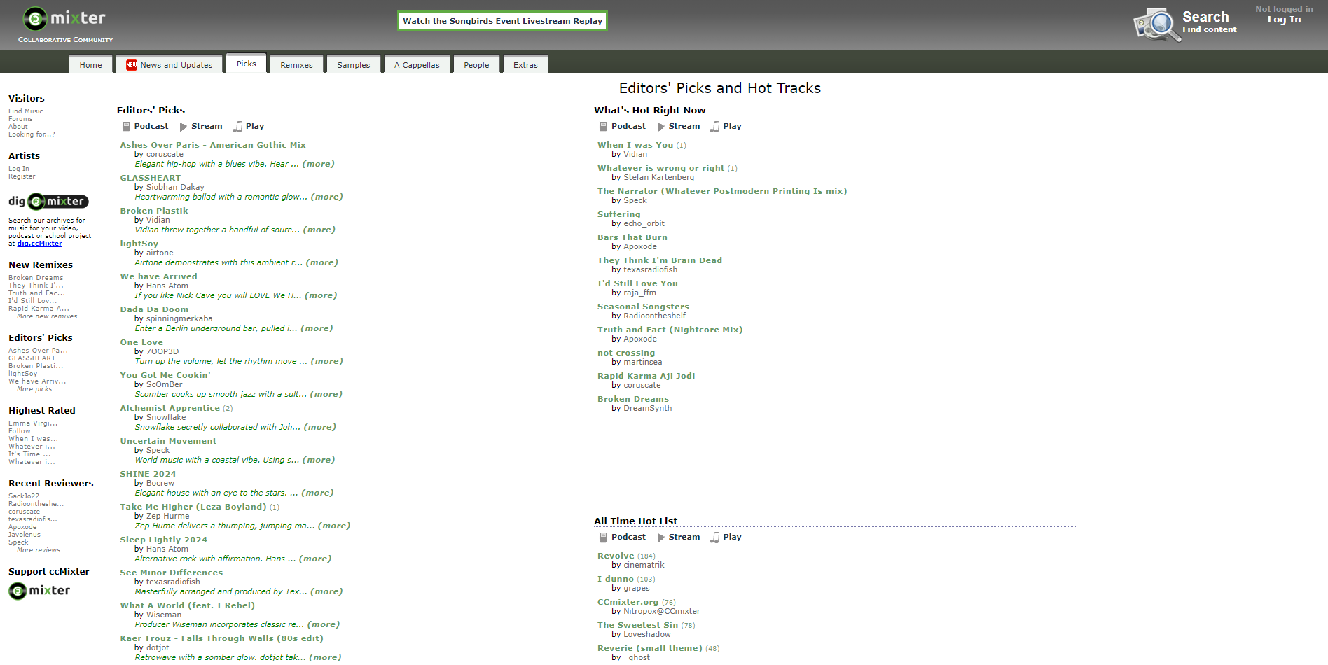 visuel cc mixter, des musiques libres de droits