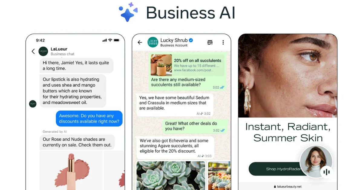 fonctionnalités WhatsApp business